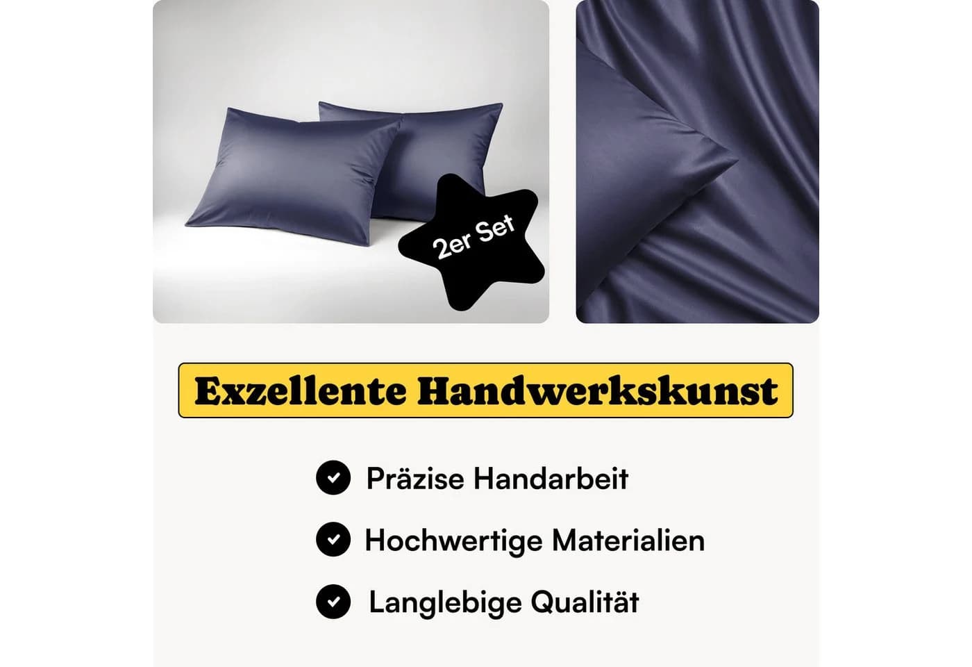 Seralino Kissenbezüge Set 100% Lyocell (Tencel) aus Eukalyptusfasern