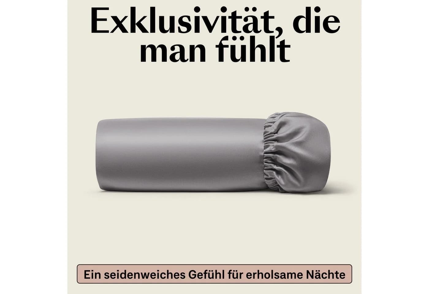 Amqua Spannbettlaken Premium Mako Satin Grau 100% Baumwolle - Bild 5