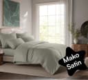 Seralino Bettwäsche Mako-Satin 100% Bio-Baumwolle Uni Grün Bild 2
