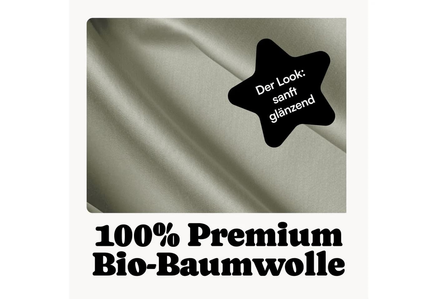 Seralino Bettwäsche Mako-Satin 100% Bio-Baumwolle Uni Grün - Bild 3