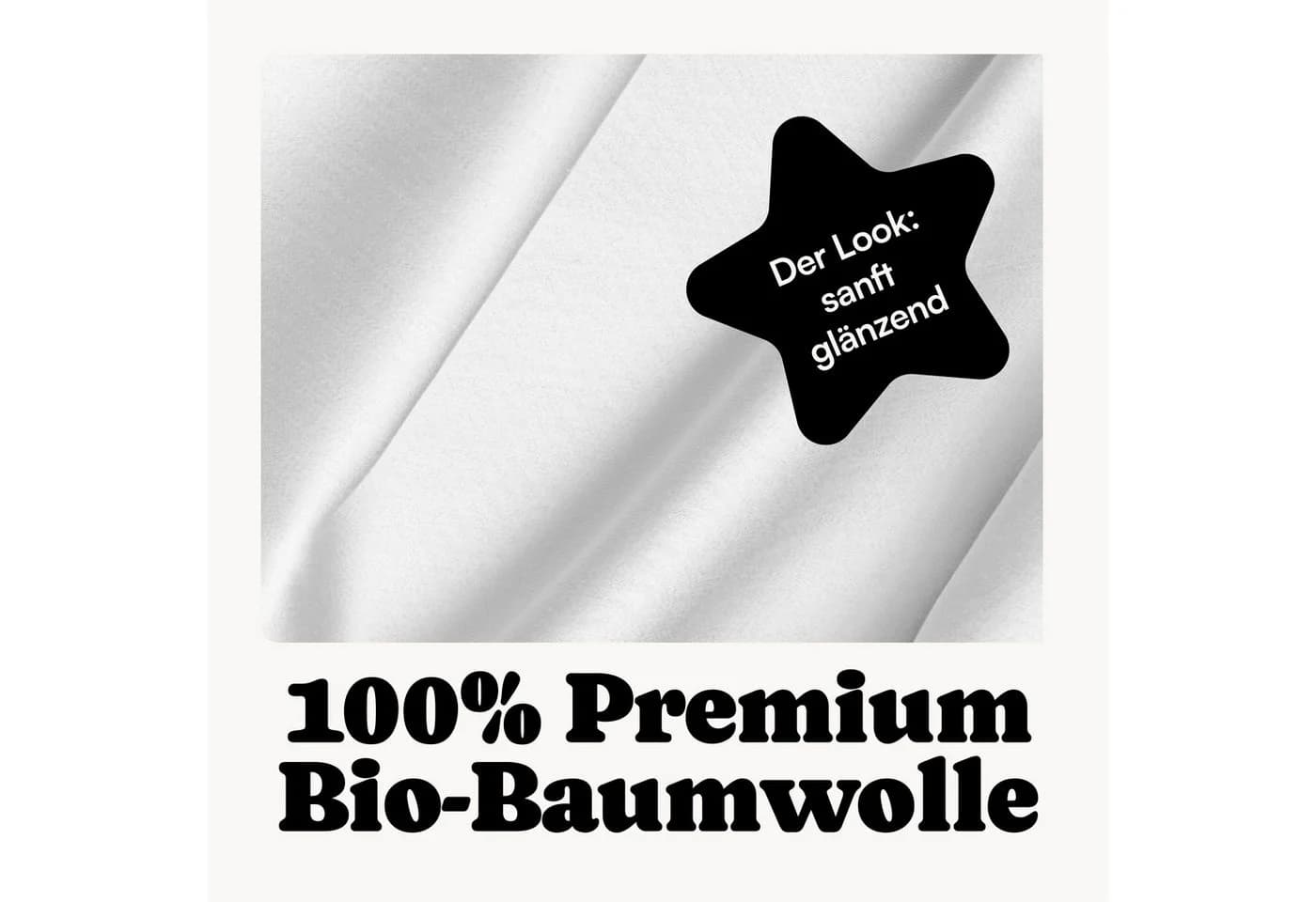 Seralino Bettwäsche Mako Satin 100% Bio Baumwolle Weiß 2-teilig - Bild 3