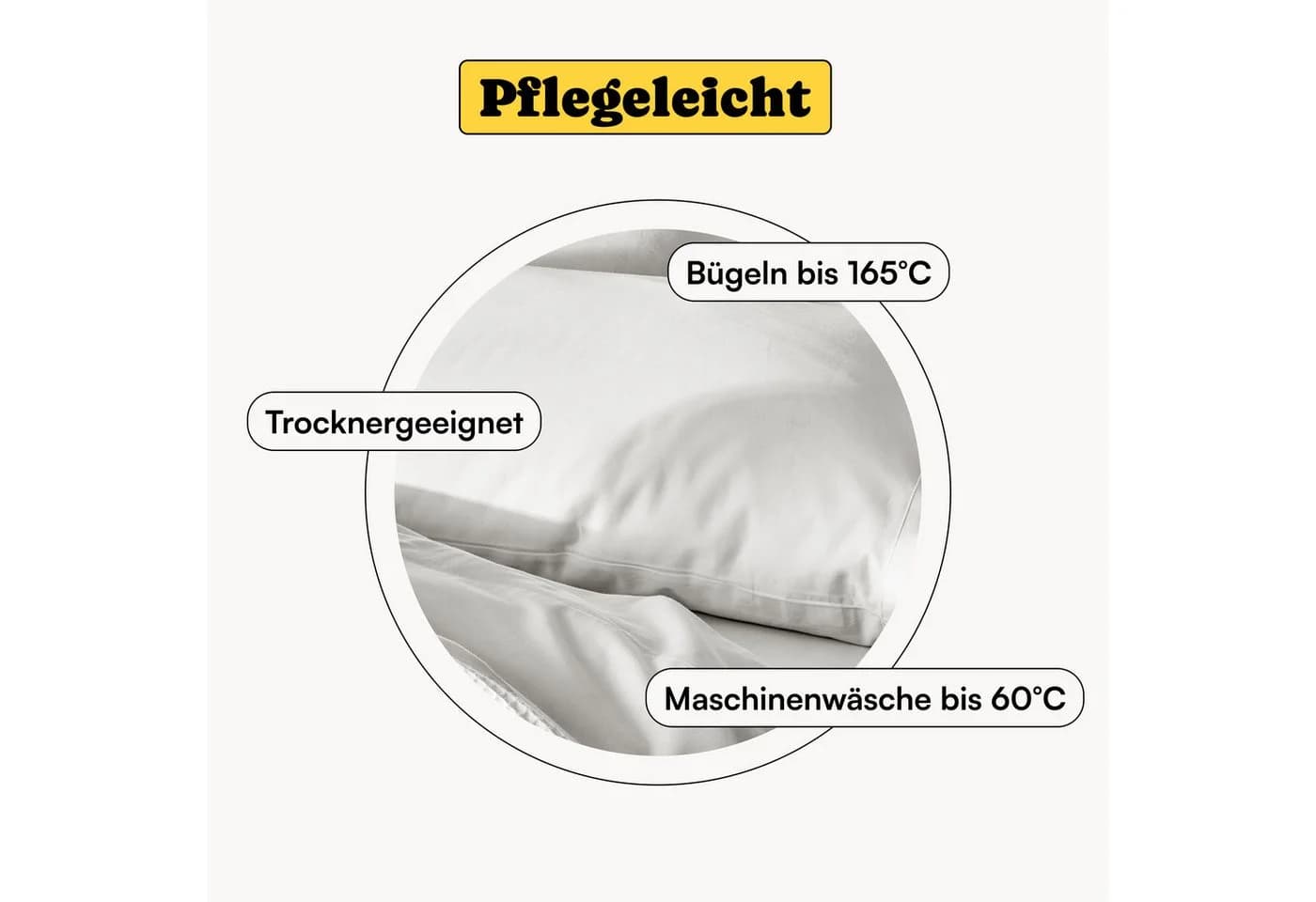 Seralino Spannbettlaken Mako Satin 100% Bio-Baumwolle Weiß - Bild 5