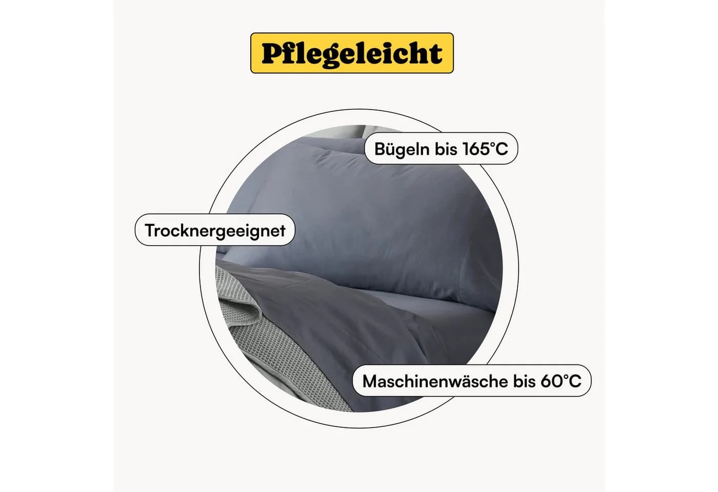 Seralino Spannbettlaken Mako Satin 100% Bio-Baumwolle Taubenblau - Bild 5