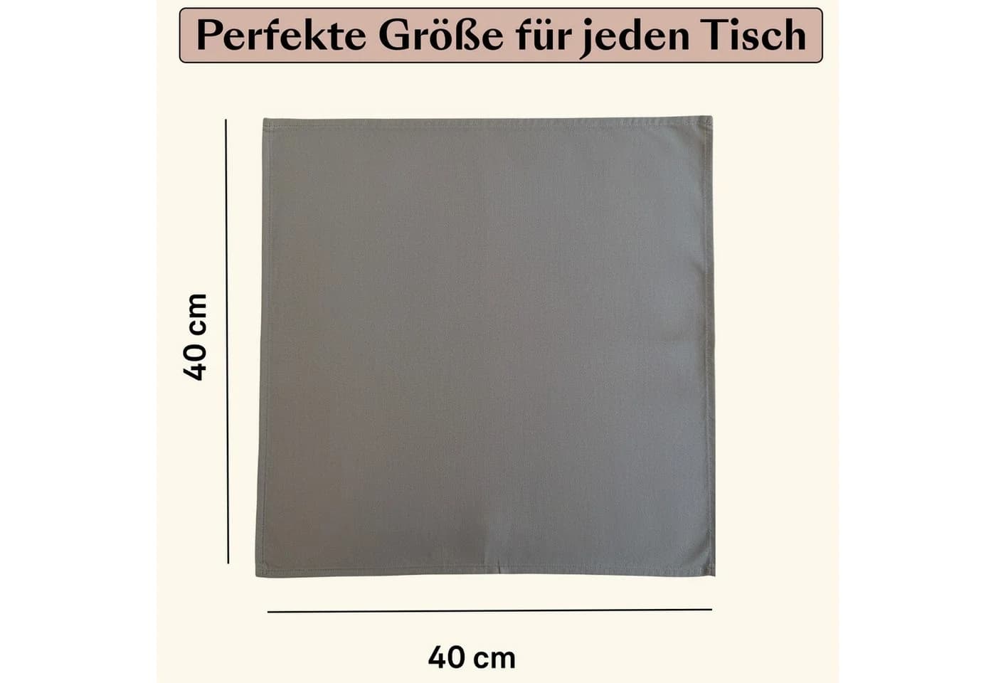 Seralino Stoffserviette Set 12 St. 100% Bio-Baumwolle Grau/Weiß - Bild 5