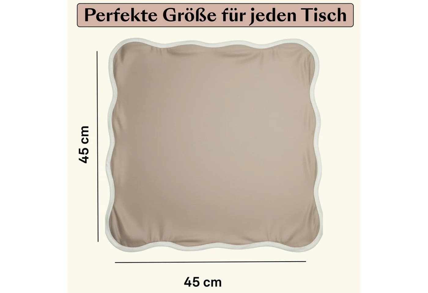 Seralino Stoffserviette Set 12 St. 100% Bio-Baumwolle Beige/Weiß - Bild 5