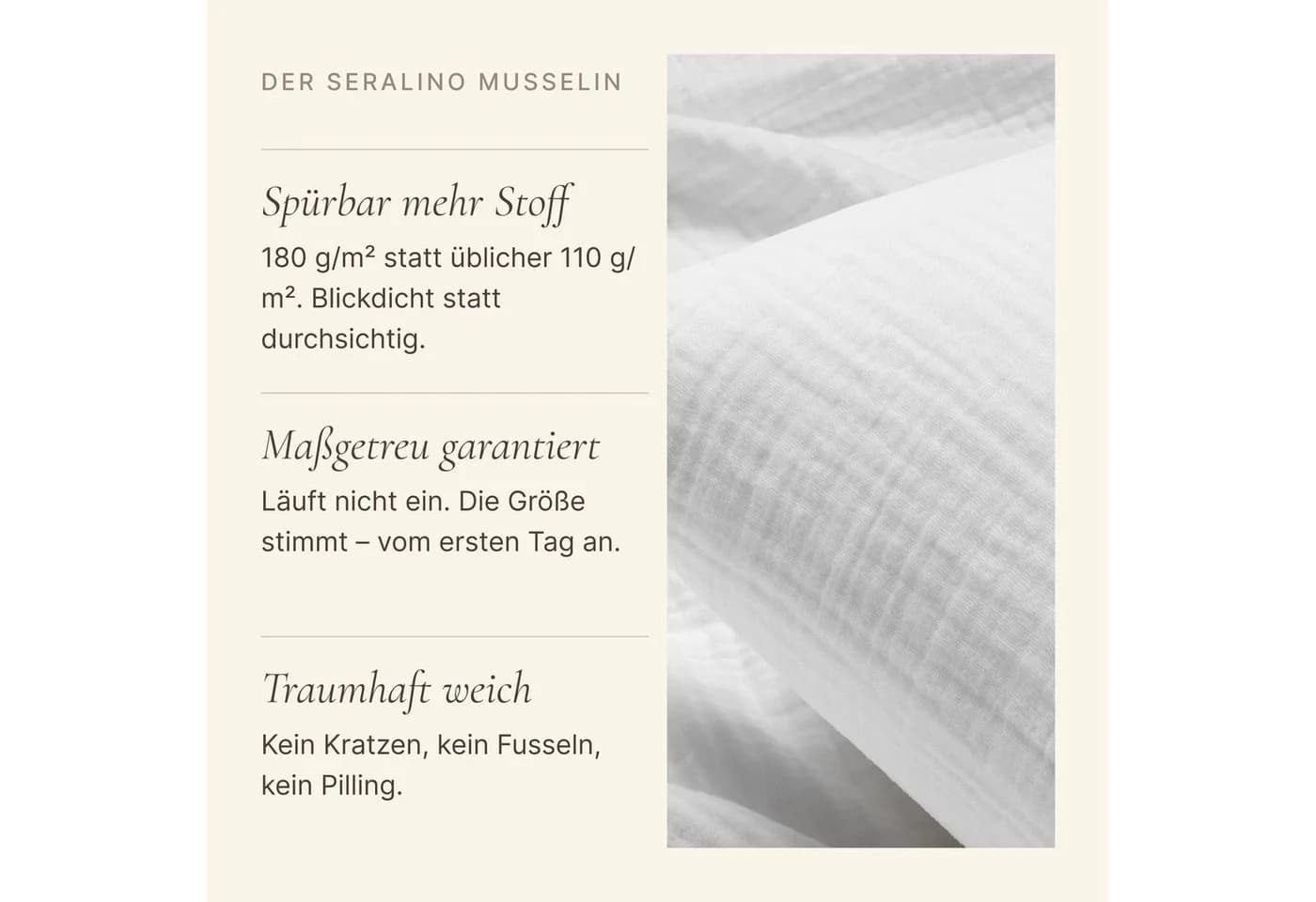 Seralino Kissenbezug 2er Set Bio-Baumwolle Weiß - Bild 4
