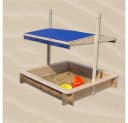 Feel2Home Sandkasten Blau Holz Dachabdeckung Spielhaus Sonnenschutz Bild 1