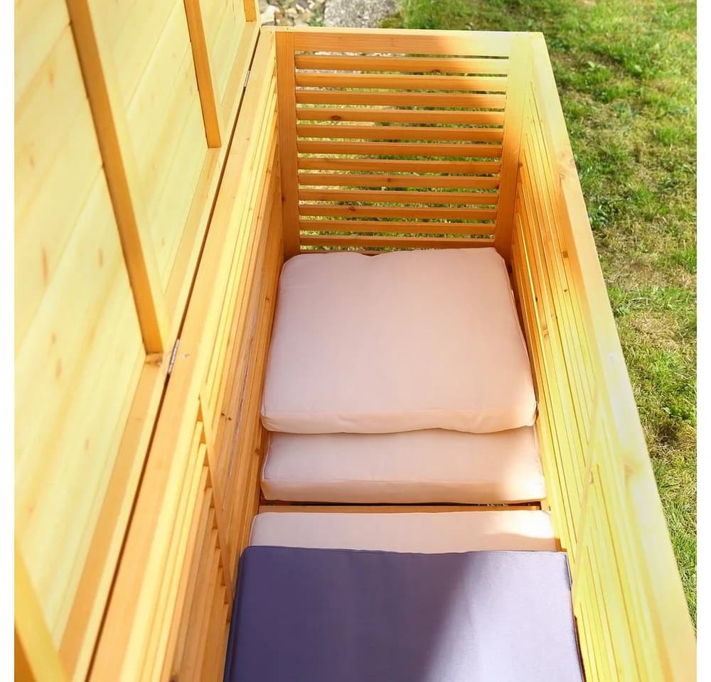 Feel2Home Auflagenbox XXL Gartentruhe Braun Holz - Bild 4