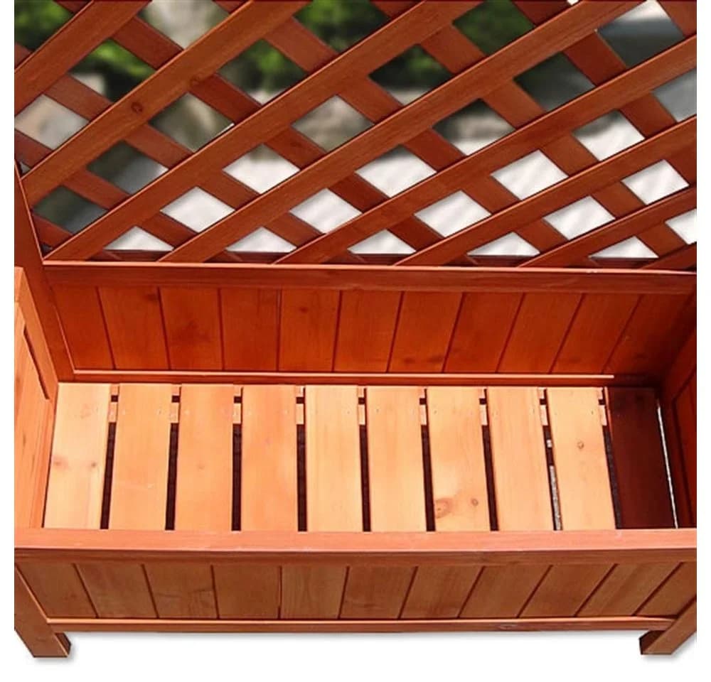 Feel2Home Blumenkasten Holz Grau mit Rankgitter - Bild 5