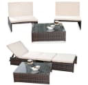 Feel2Home Garten-Essgruppe Polyrattan 3-tlg. Schwarz/Beige Bild 2