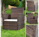 Feel2Home Gartensessel Poly Rattan Braun mit Kissen Bild 2