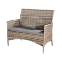 Feel2Home Gartenbank Schwarz Polyrattan mit Kissen Bild 2