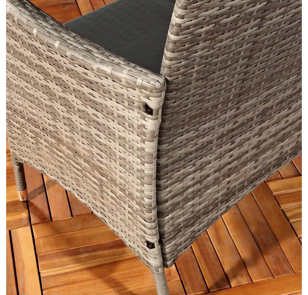Feel2Home Gartenbank Schwarz Polyrattan mit Kissen - Bild 5