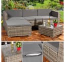 Feel2Home Garten-Essgruppe 5-tlg. Grau Polyrattan Bild 1