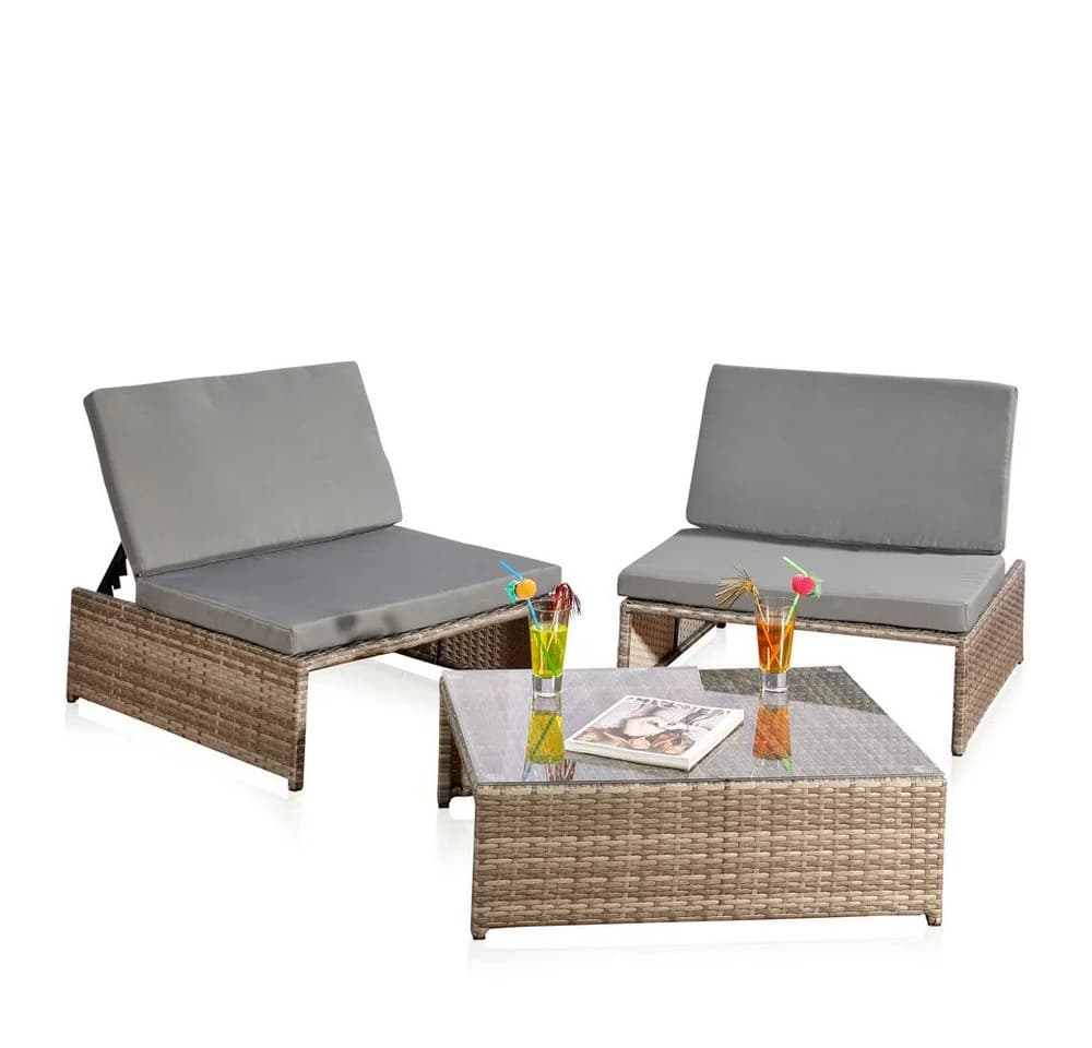 Feel2Home Garten-Essgruppe Polyrattan 3-teilig - Bild 2