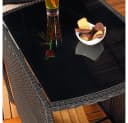 Feel2Home Garten-Essgruppe 3tlg. Schwarz Beige Polyrattan mit Glasplatte Bild 5