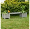 Feel2Home Gartenbank 2 Blumenkästen Grau Bild 1