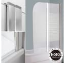 Feel2Home Duschabtrennung Milchglas Streifen Glas Aluminium Bild 1