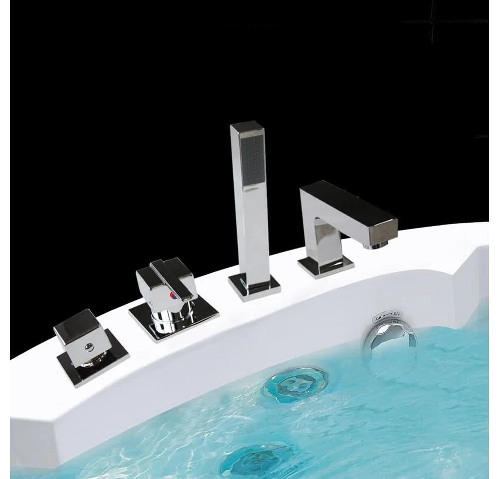 Feel2Home Badewannen-Armatur 4-Loch Set Chrom mit Handbrause - Bild 2