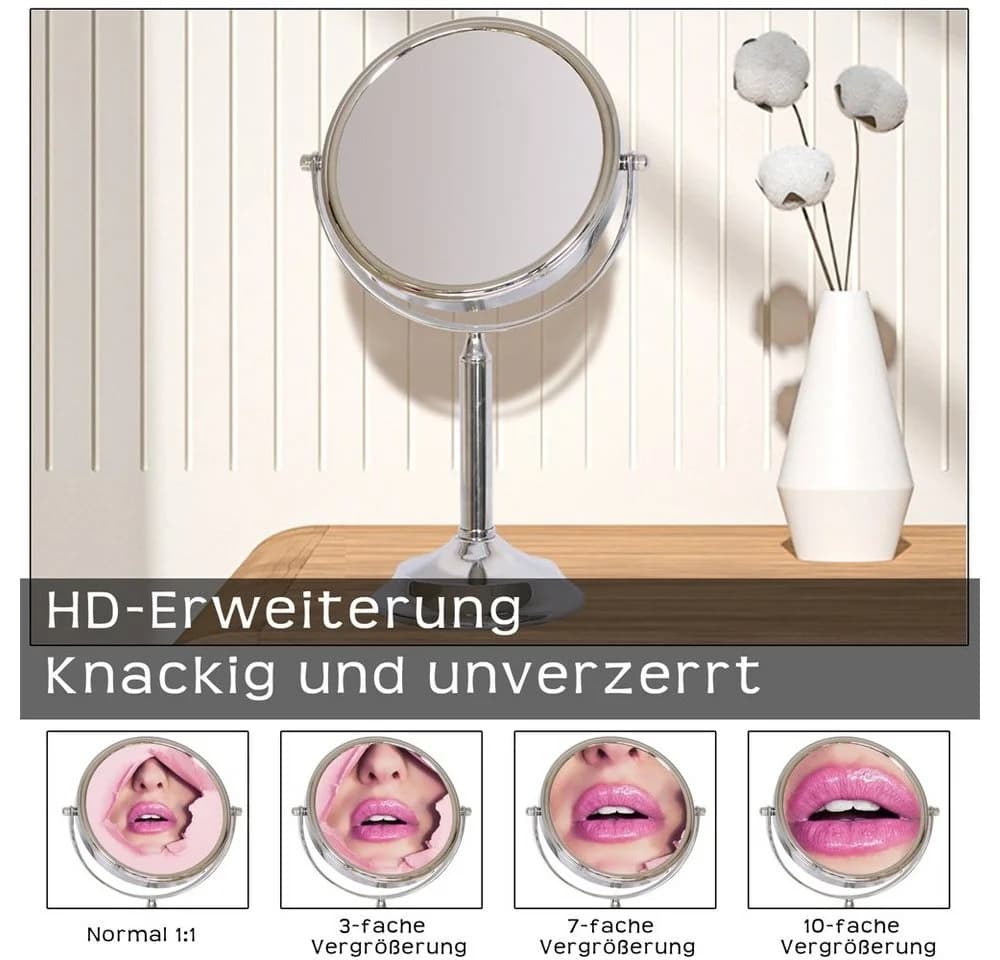 Feel2Home Kosmetikspiegel 10-fach Vergrößerung Silber - Bild 5