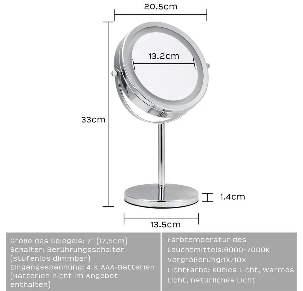 Feel2Home Kosmetikspiegel LED 10-fach Silber - Bild 1