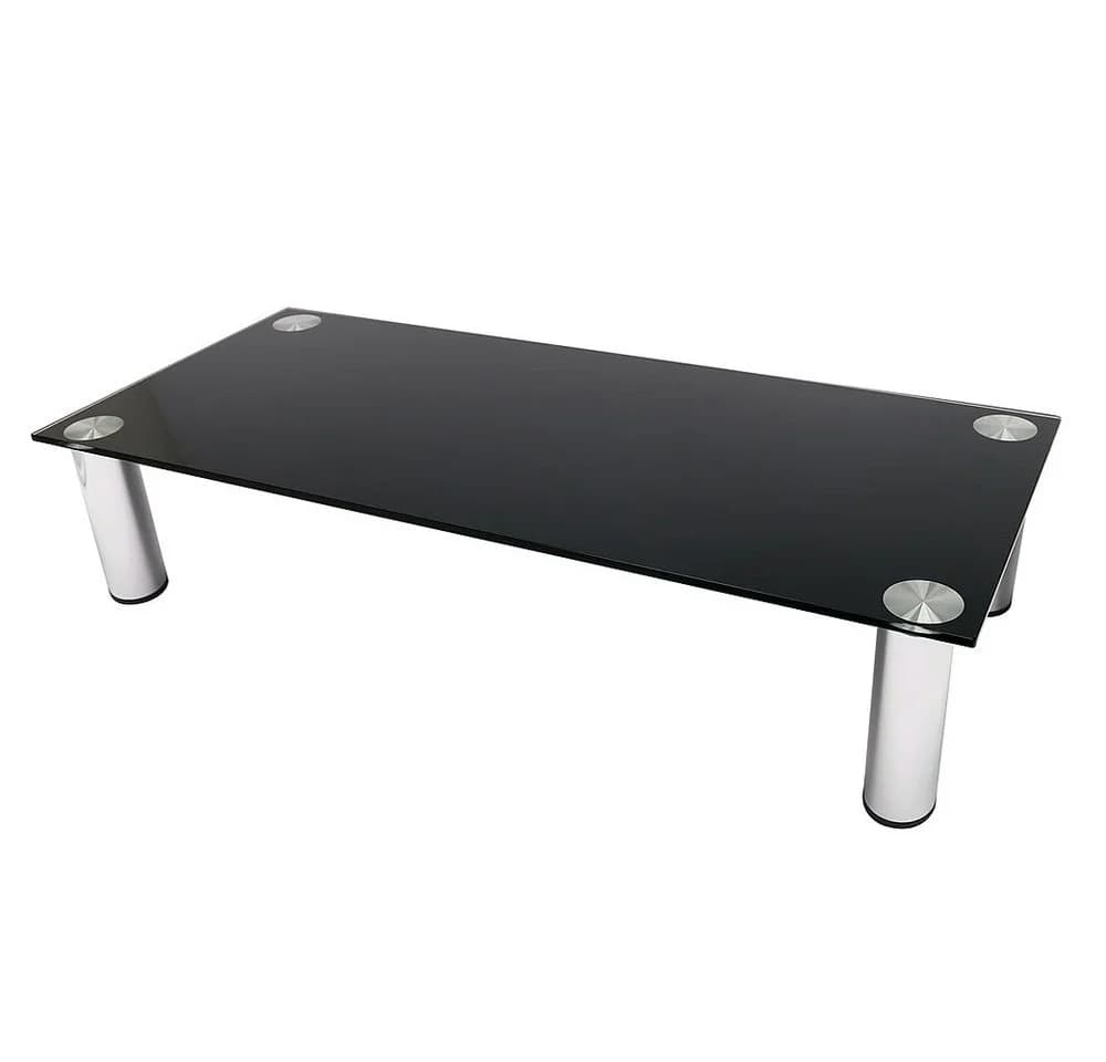 Feel2Home TV-Rack Glas Schwarz Edelstahl - Bild 2