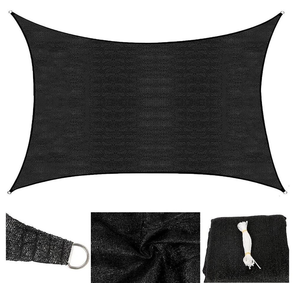 Feel2Home Sonnensegel Sonnenschutzsegel Anthrazit/Schwarz HDPE