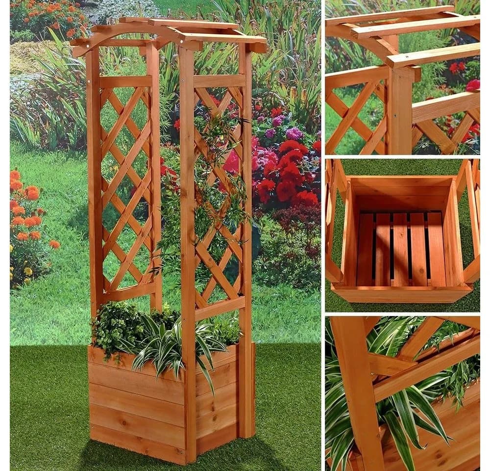 Feel2Home Blumenbogen 2er Set Hellbraun Fichtenholz Landhausstil