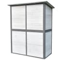 Feel2Home Gartenschrank Holz Grau/Weiß mit Pultdach & Regal Bild 3