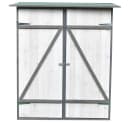 Feel2Home Gartenschrank Holz Grau/Weiß mit Pultdach & Regal Bild 4