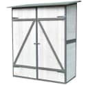 Feel2Home Gartenschrank Holz Grau/Weiß mit Pultdach & Regal Bild 5