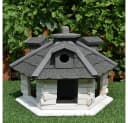Feel2Home Vogelhaus XXL 48 cm Vogelfutterhaus Weiß/Grau Bild 1