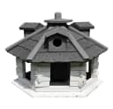 Feel2Home Vogelhaus XXL 48 cm Vogelfutterhaus Weiß/Grau Bild 2