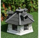 Feel2Home Vogelhaus XXL 48 cm Vogelfutterhaus Weiß/Grau Bild 5