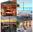 Feel2Home Sonnenschirm Ø3m mit LED-Beleuchtung und Solarmodul Beige Bild 1