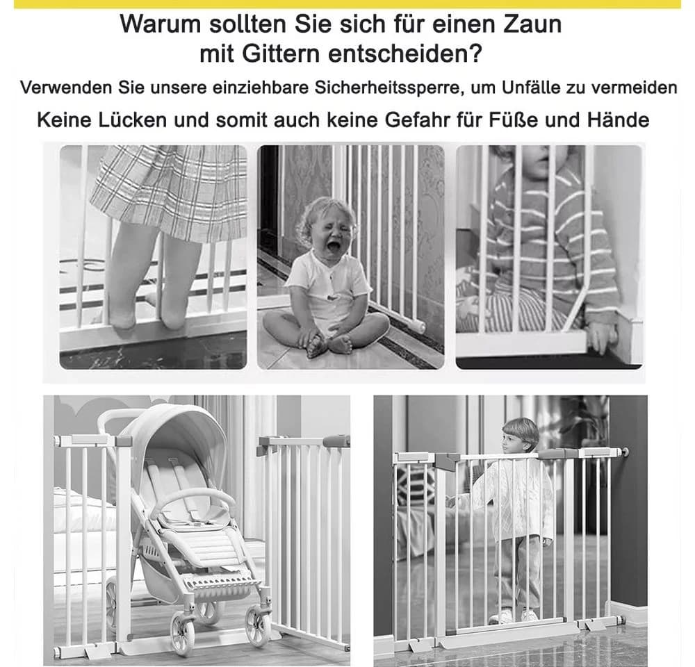 Feel2Home Ausziehbares Treppenschutzgitter Weiß PVC Metall - Bild 3