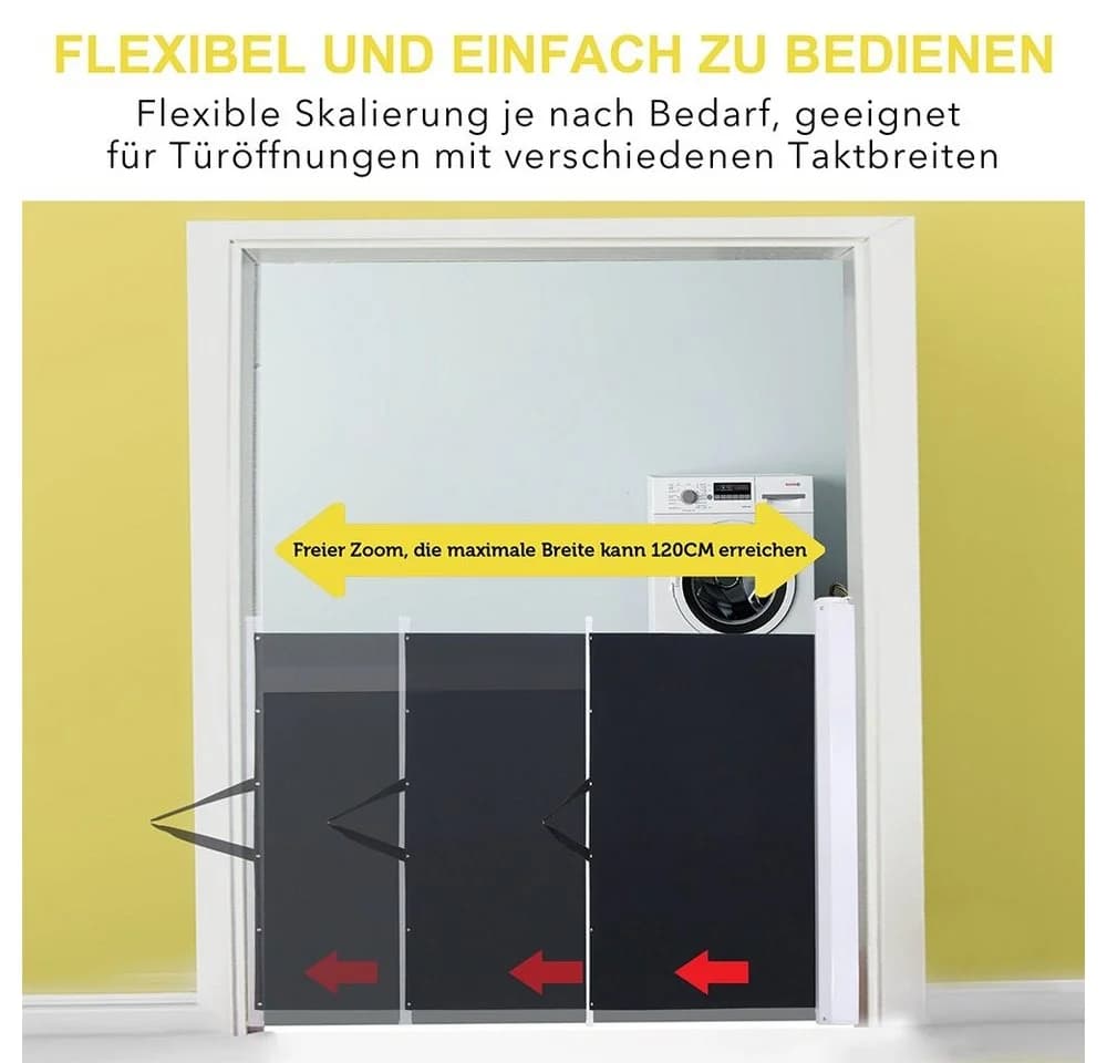 Feel2Home Ausziehbares Treppenschutzgitter Weiß PVC Metall - Bild 4