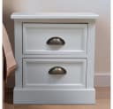 Feel2Home Nachttisch Weiß Shabby Design 2 Schubladen Bild 4