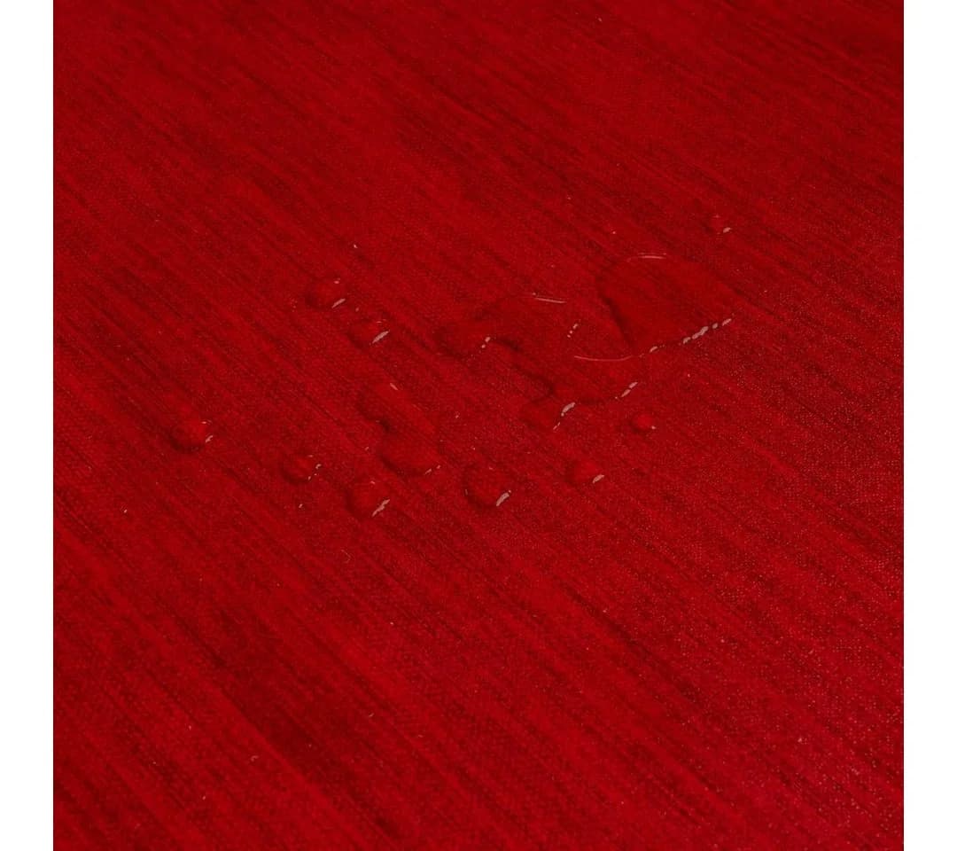 laro Wachstuch-Tischdecke Rot Leinenoptik Rund 140cm - Bild 5