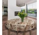 Laro Tischdecke Wachstuch-Tischdecken Kaffee Herzen Rund 140cm Bild 1