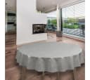 laro Wachstuch-Tischdecke Grau Leinenoptik 140cm Bild 1