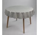 laro Wachstuch-Tischdecke Grau Leinenoptik 140cm Bild 3