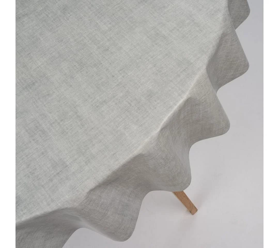 laro Wachstuch-Tischdecke Grau Leinenoptik 140cm - Bild 4