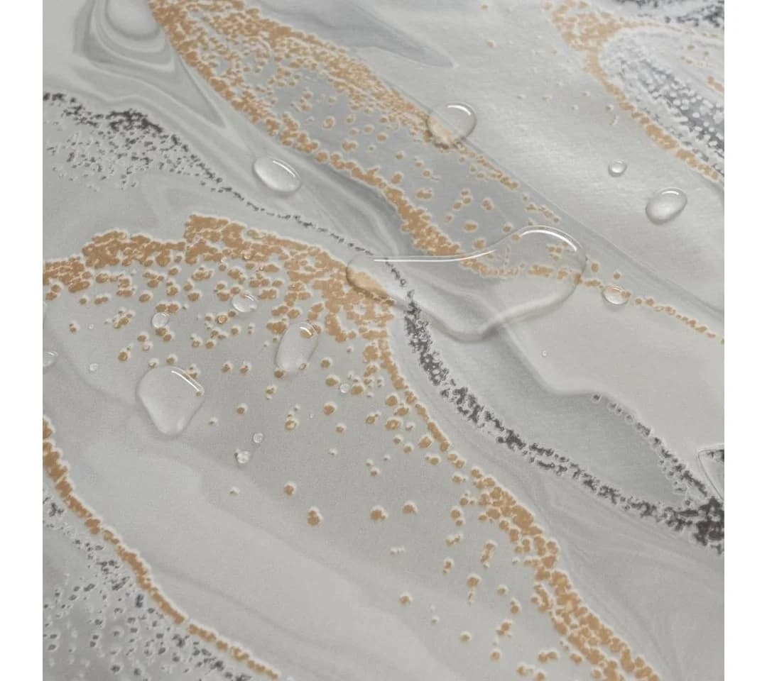 laro Wachstuch-Tischdecke Sahara Grau 140cm Rund - Bild 5