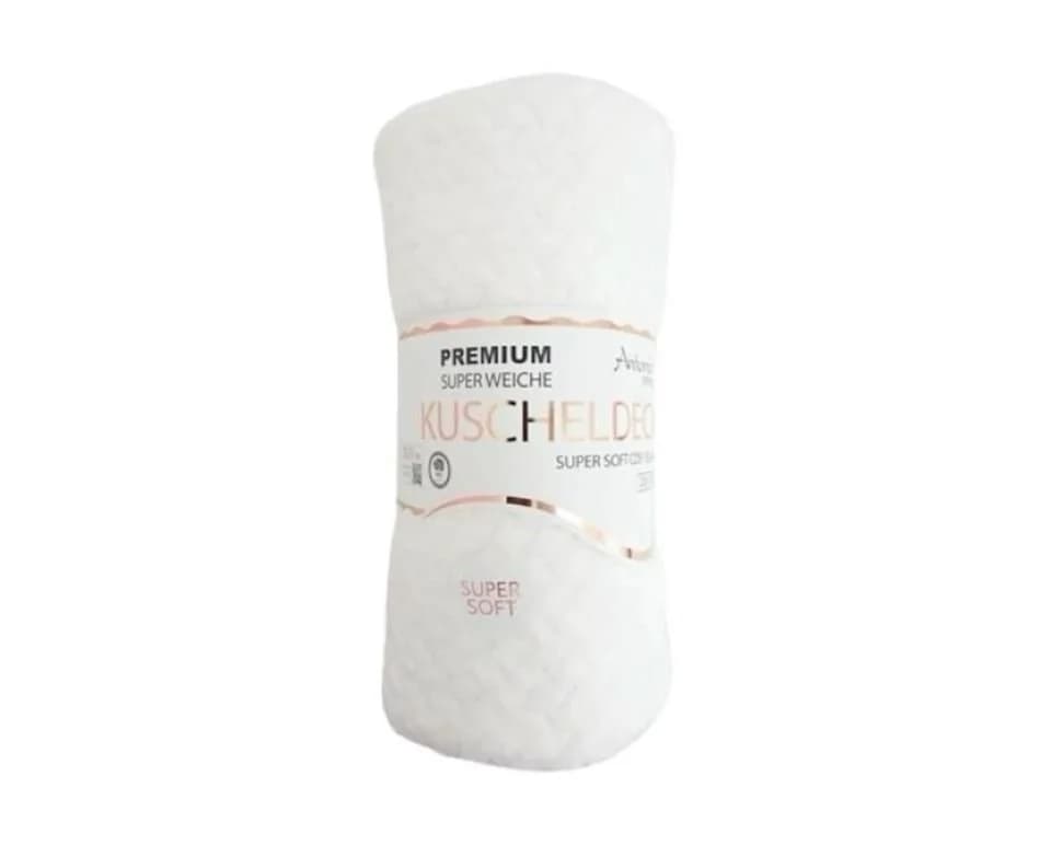 VewoTex Kuscheldecke 150x200cm Weiß Flanell Jacquard