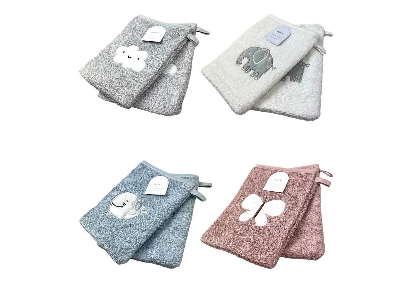 VewoTex Baby Waschhandschuhe 2er Pack Baumwolle Kindermotiv