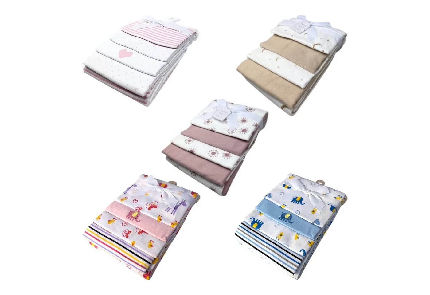VewoTex Spucktuch 4er Pack Moltontücher Bunt 76x76 cm Baumwolle