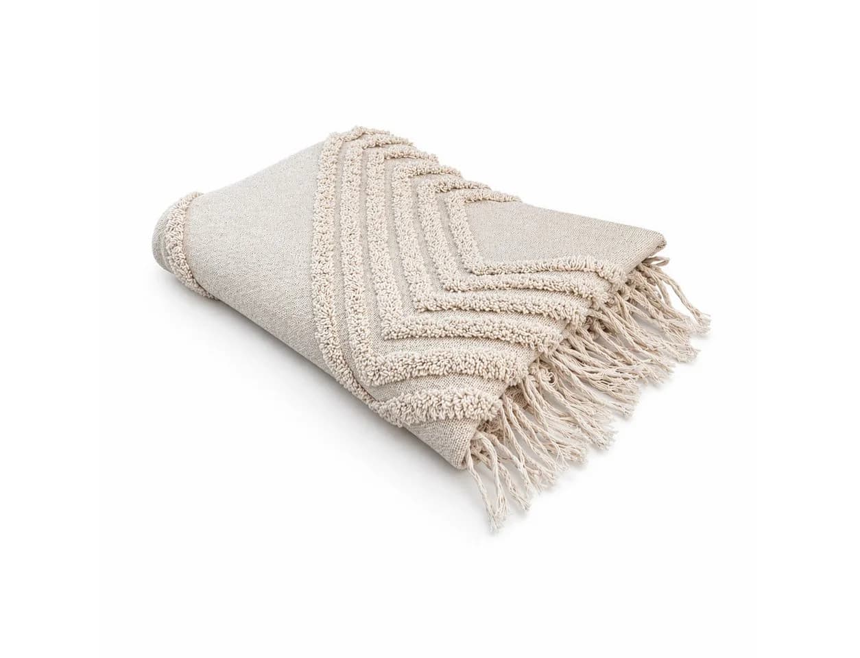 VewoTex Wohndecke Winter Kuscheldecke mit Fransen Ibiza Style 100% Baumwolle - Bild 3