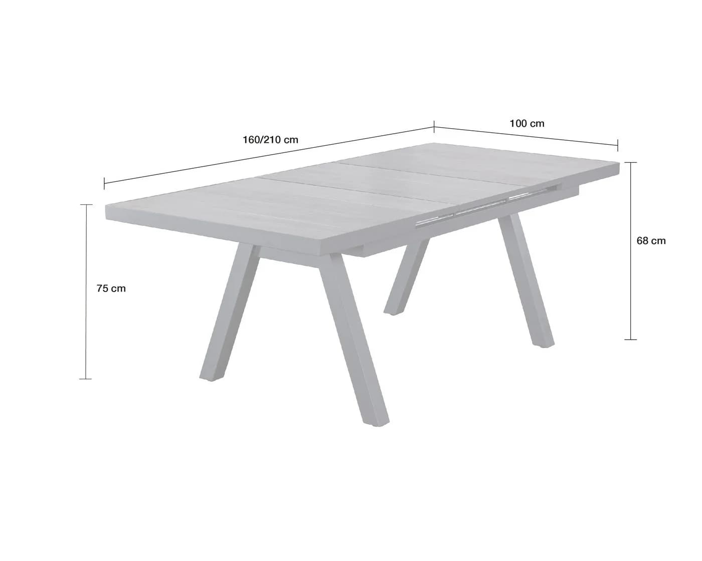 LC Garden Keramo Ausziehtisch Aluminium Keramik Dunkelgrau