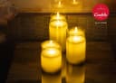 Candela Lights Festival LED Echtwachs-Kerzen 3er-Set Gold/Grau Bild 1